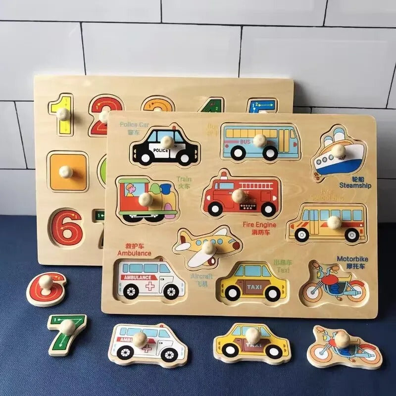 Puzzles en bois Montessori pour enfants